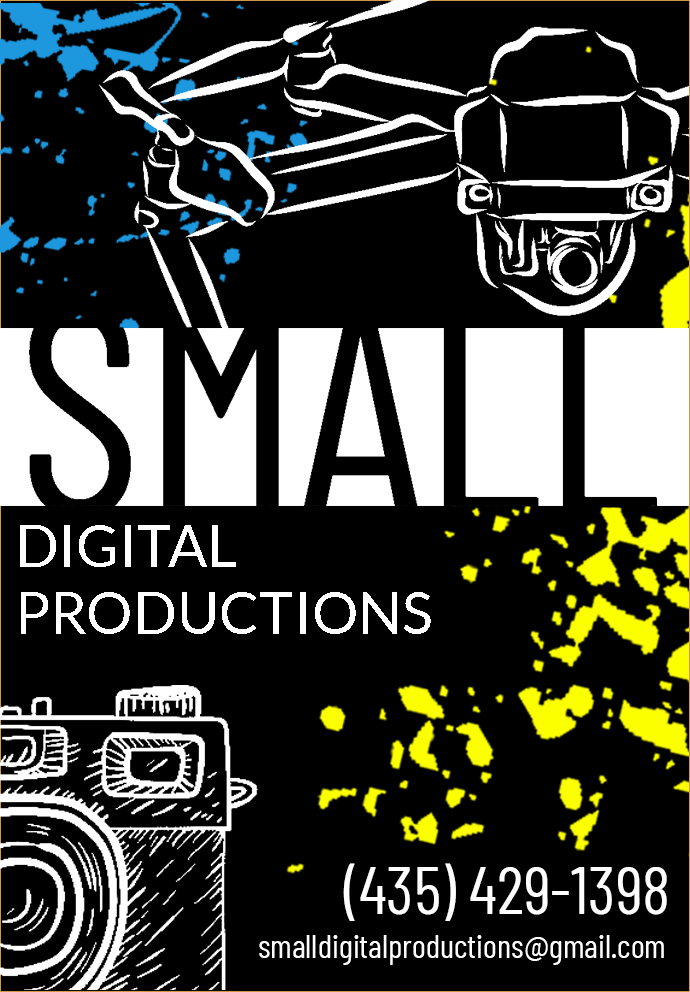 Small Digital Productions media pass — back, designed in Adobe CC