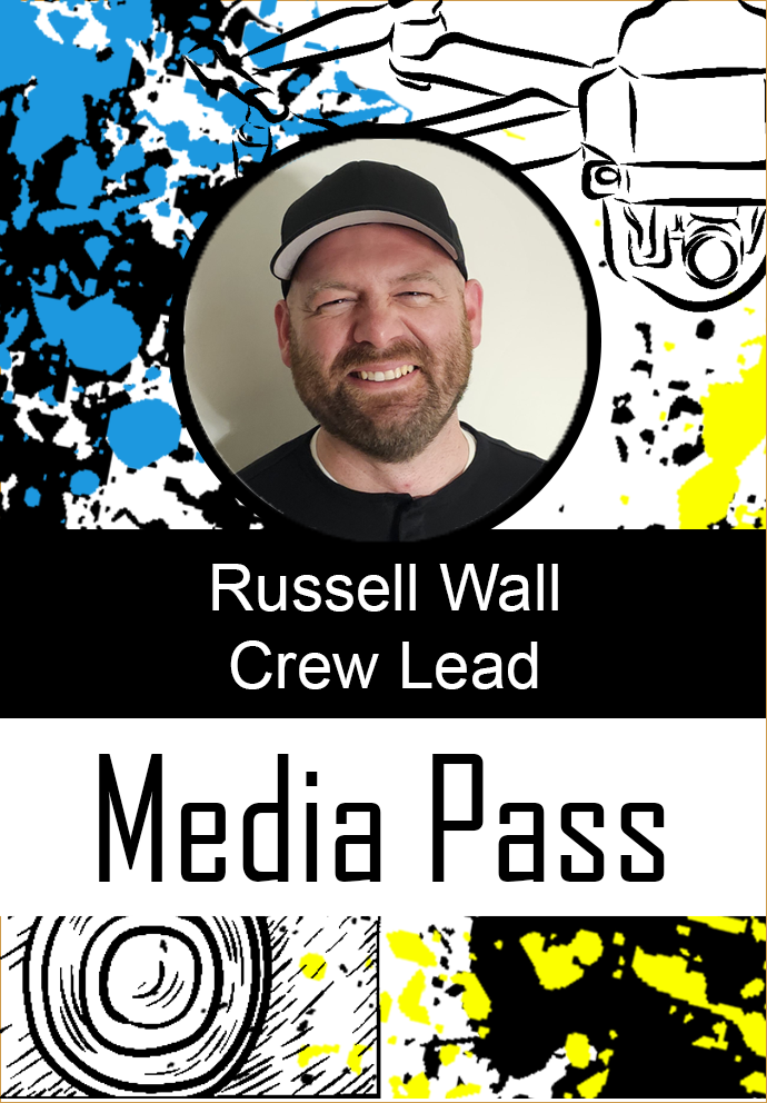 Small Digital Productions media pass — front, designed in Adobe CC