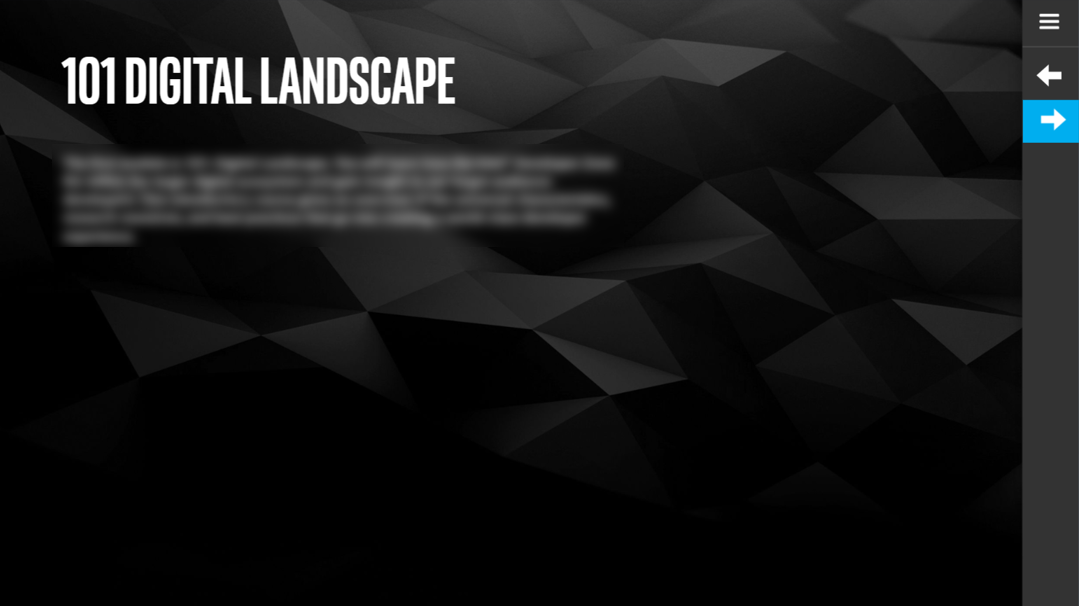 101 Digital Landscape — dark-theme custom navigation player